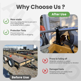 AMTHKNO trimmer rack lockable feature secures tools during transit.