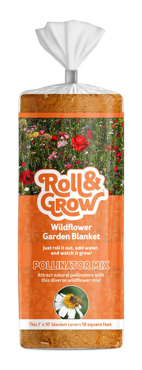 Amturf Roll & Grow Wildflower Blanket laid out over 10 sq ft for easy garden coverage