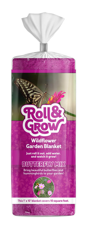 Amturf Roll & Grow blanket unrolled over soil for butterfly-friendly garden