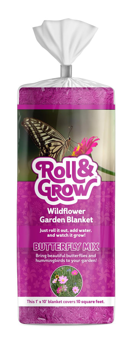Amturf Roll & Grow blanket unrolled over soil for butterfly-friendly garden