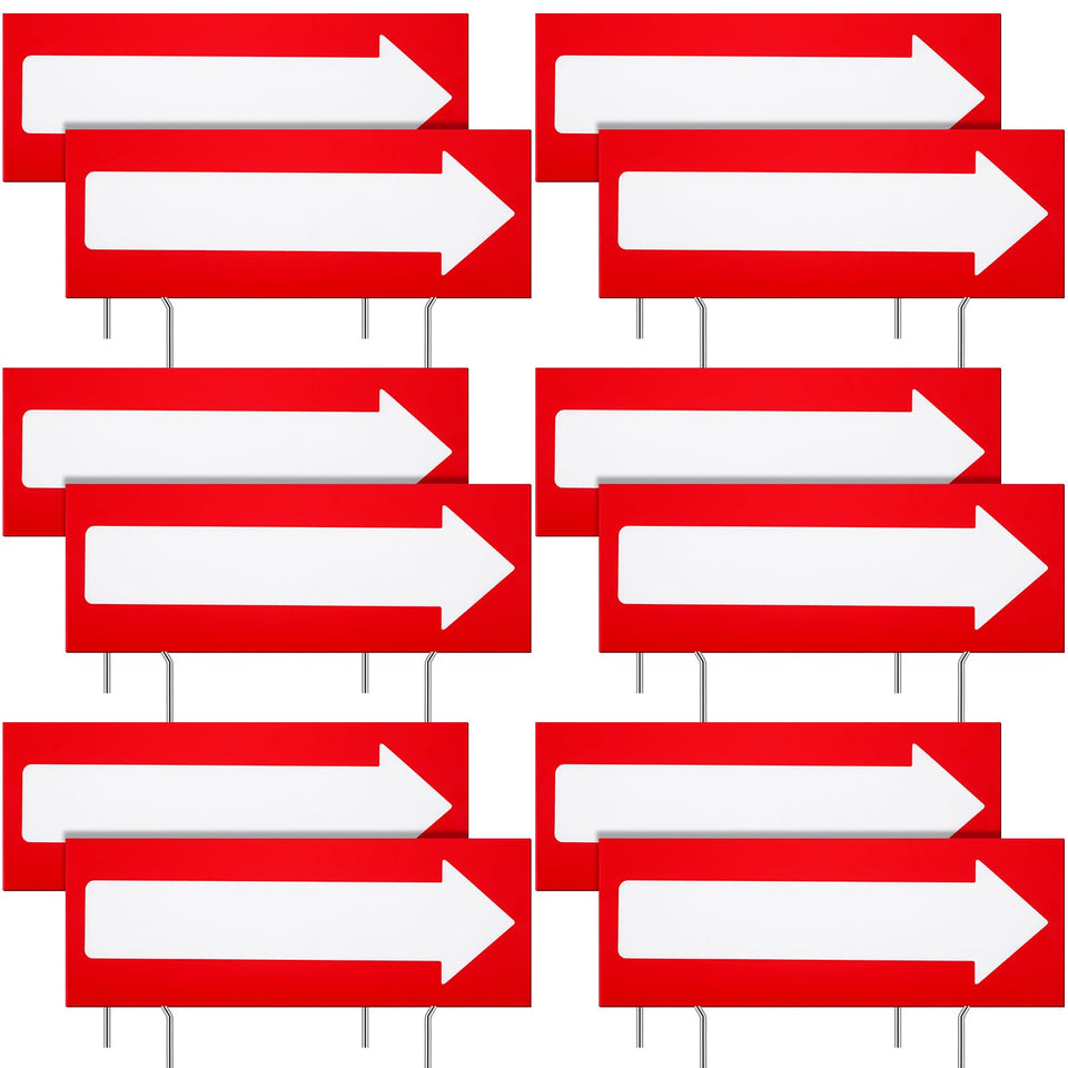 Amyhill red double-sided arrow sign for outdoor directions and yard decor.