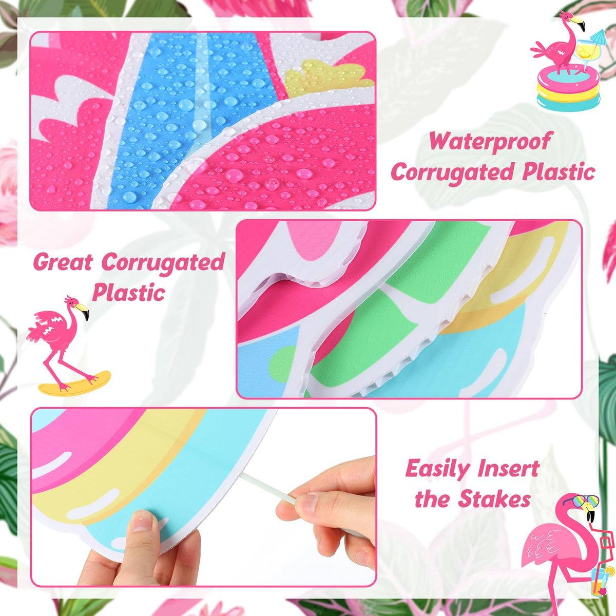 Amyhill flamingo lawn decor accessories with leis sunglasses and hats