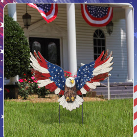 Amyhill fourth of july eagle decor enhances your patio with festive red, white, and blue.
