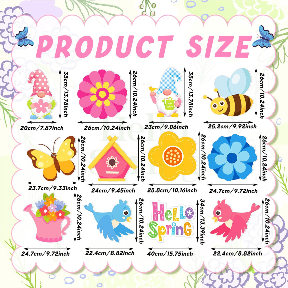 Amyhill Hello Spring yard stakes 24 pieces ensure sturdy outdoor installation.
