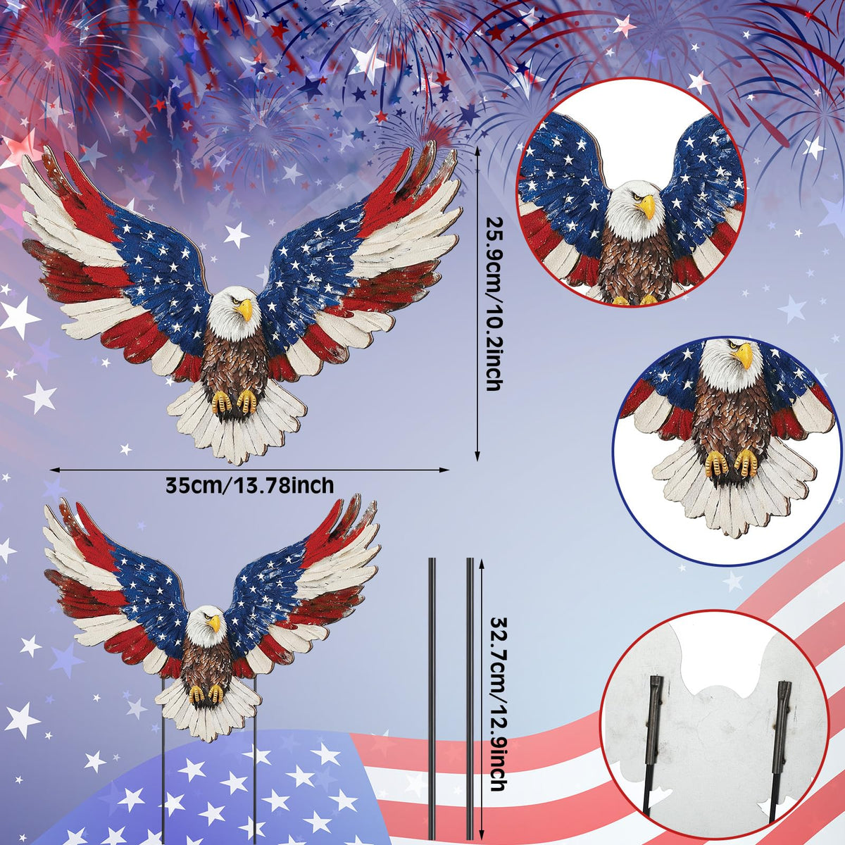 Amyhill independence day stars design brings a lively focal point to pathways and gardens.