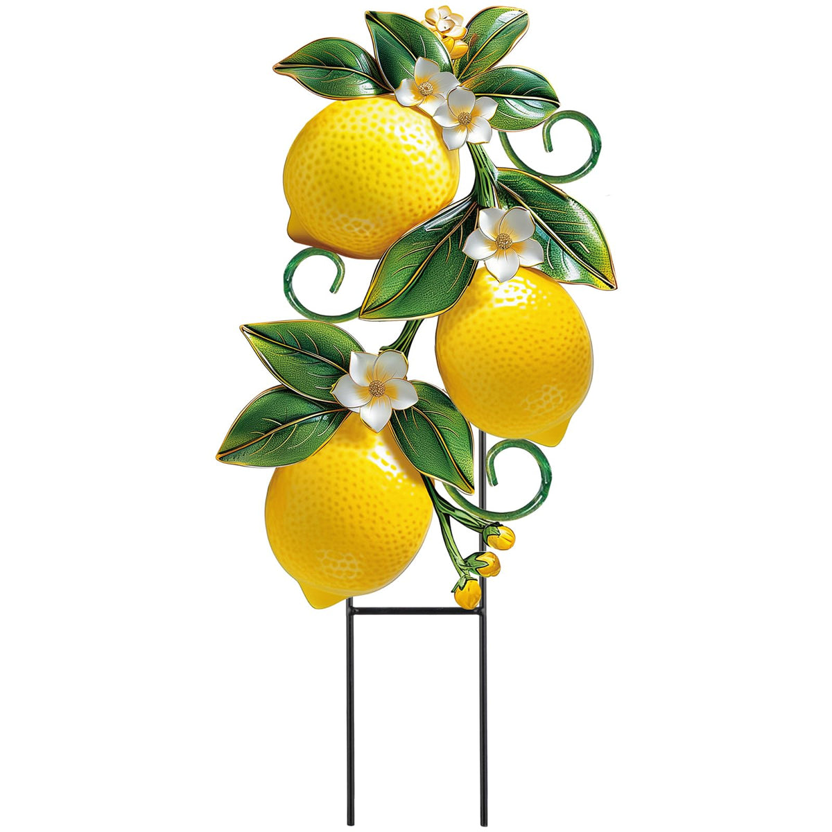 Amyhill lemon garden stake in bright multicolor adds cheerful curb appeal for your yard.