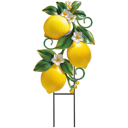 Amyhill lemon garden stake in bright multicolor adds cheerful curb appeal for your yard.