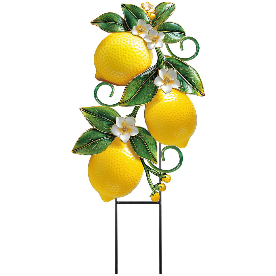 Amyhill lemon garden stake in bright multicolor adds cheerful curb appeal for your yard.