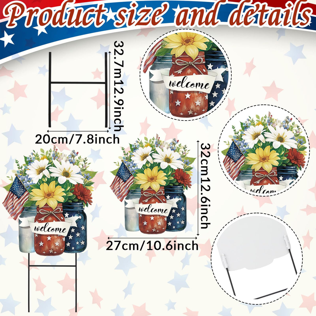 Amyhill durable metal stake withstands weather for outdoor decorations