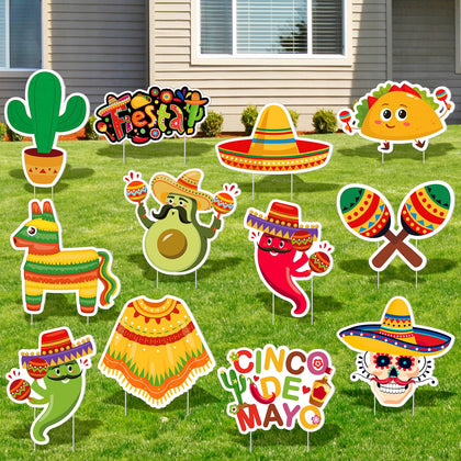 Amyhill Mexican yard sign cactus boosts colorful curb appeal for outdoor fiestas.