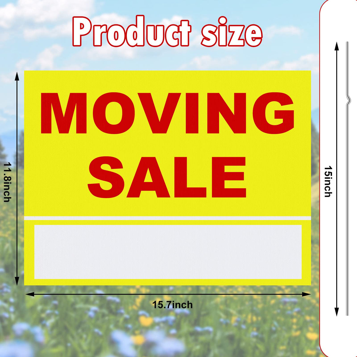 Amyhill moving sale sign kit yard view with arrows guiding buyers