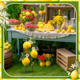 Amyhill multicolor lemon motif adds festive energy to outdoor spaces.