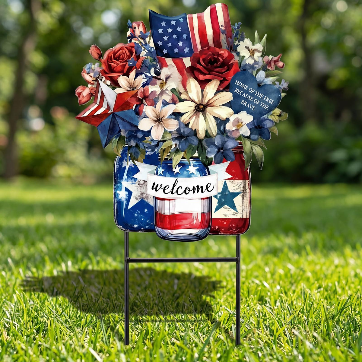 Amyhill patriotic garden decor makes a thoughtful gift for celebrations