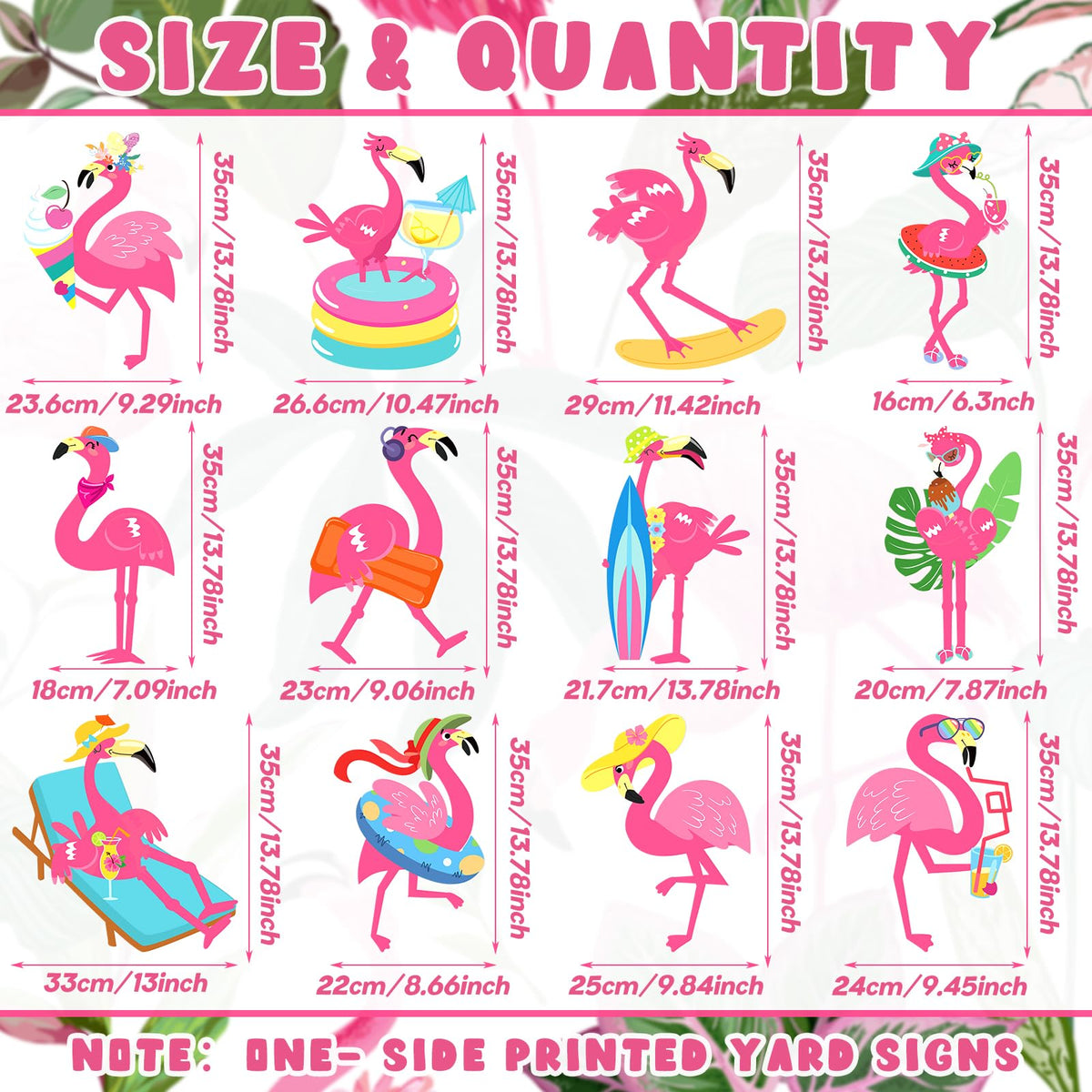 Amyhill pink flamingo yard signs for a waterproof summer party display