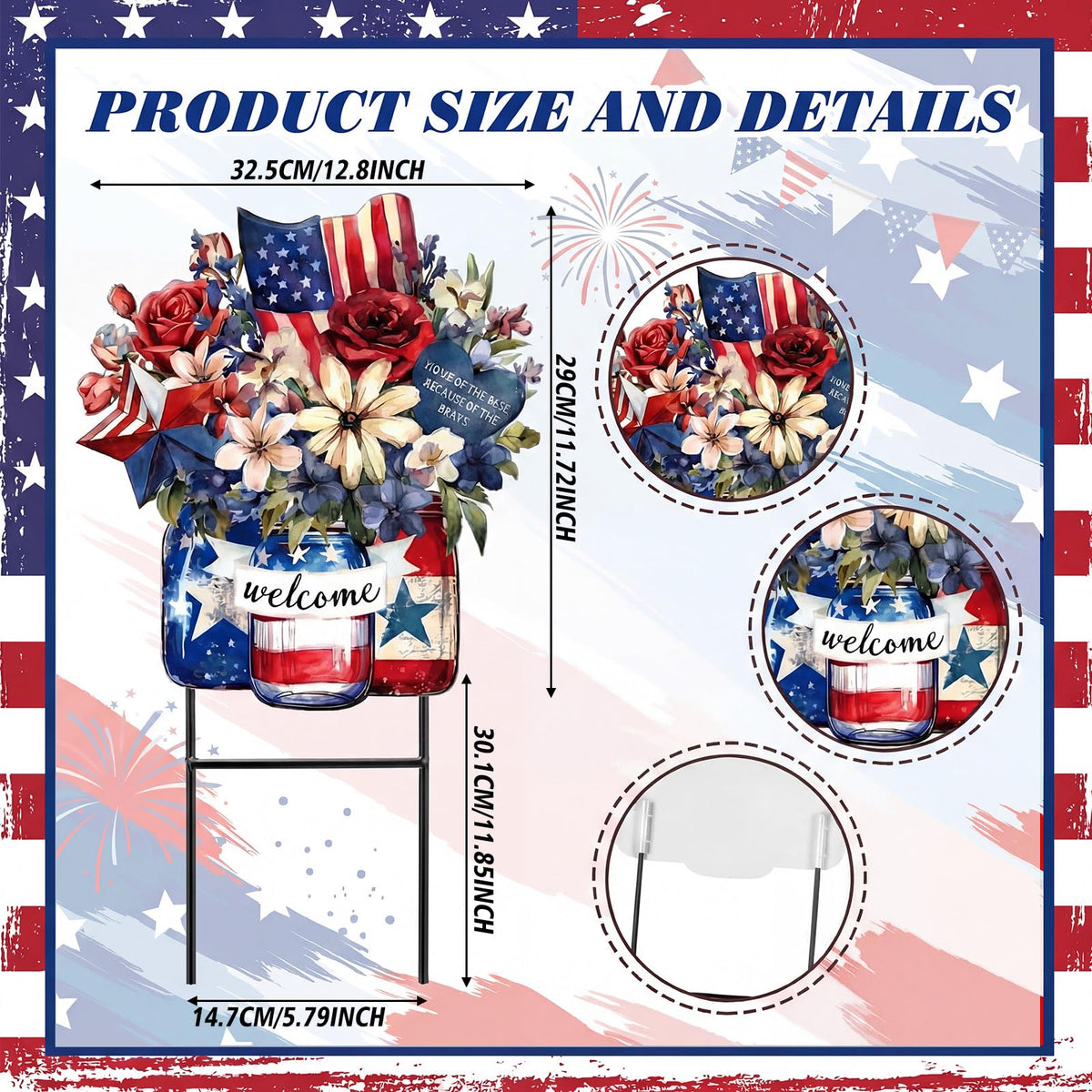 Amyhill red white blue outdoor decor adds seasonal color to any space
