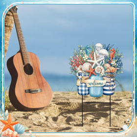 Amyhill seashell starfish mason bottle design adds coastal charm to gardens
