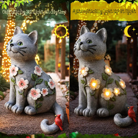 Amyhill solar powered cat statue suitable for patio and balcony lighting