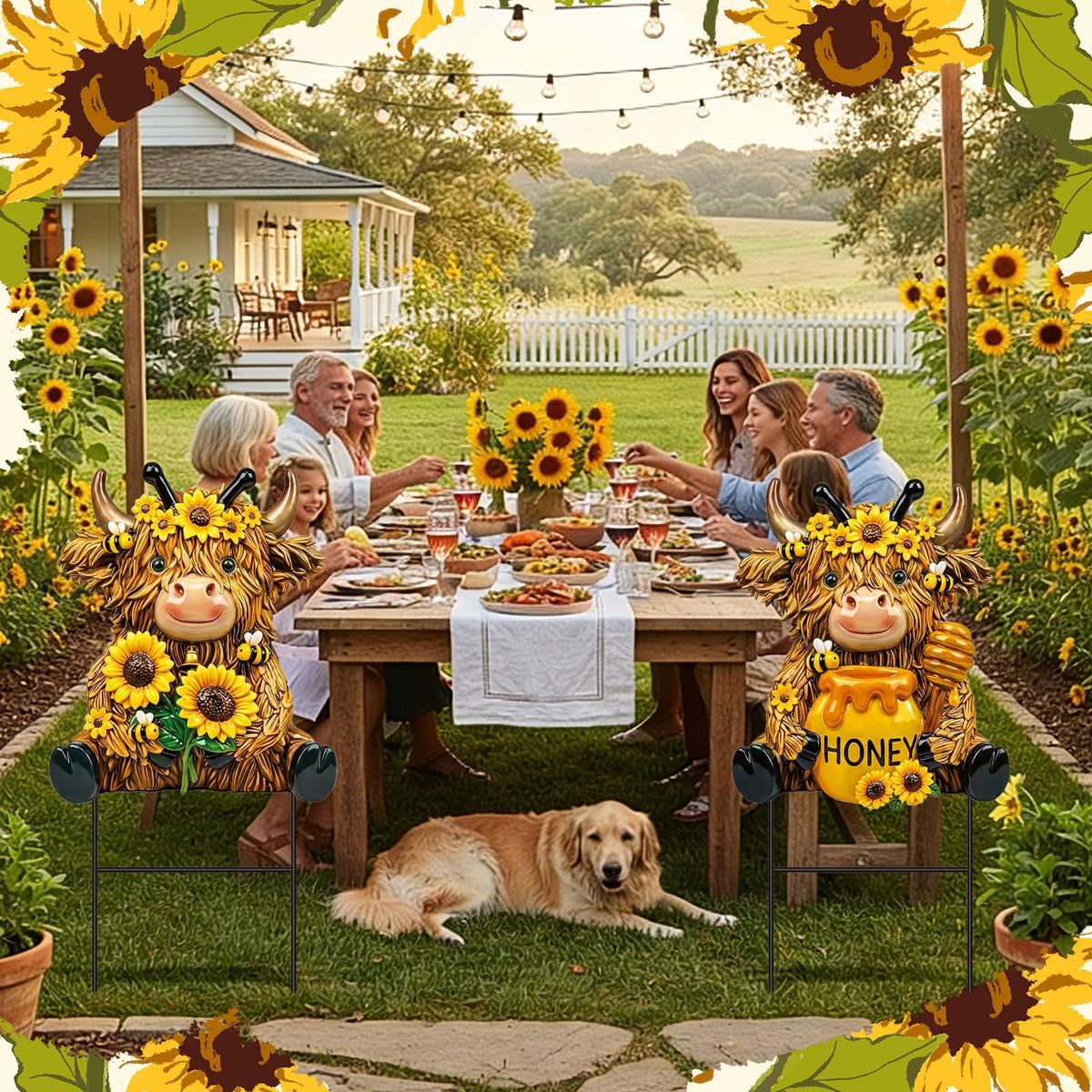 Amyhill spring garden décor stake adds color to lawn and planters