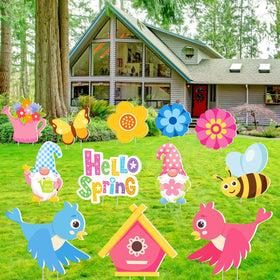 Amyhill sign designs feature bees, butterflies, flowers and a friendly gnome.
