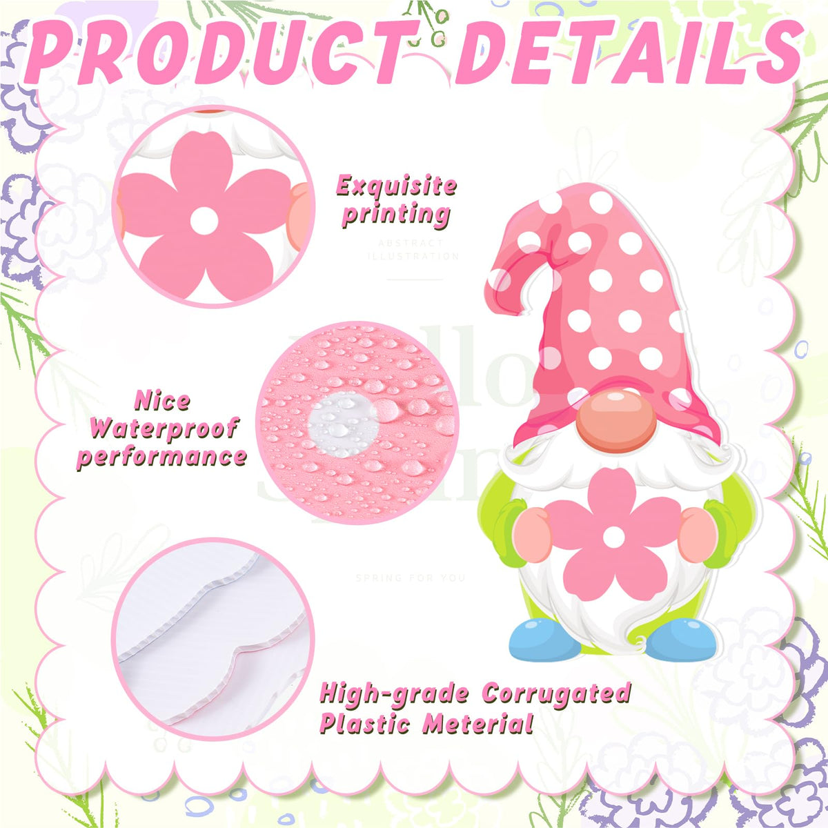 Amyhill waterproof spring yard decor resists weather for year-round use.