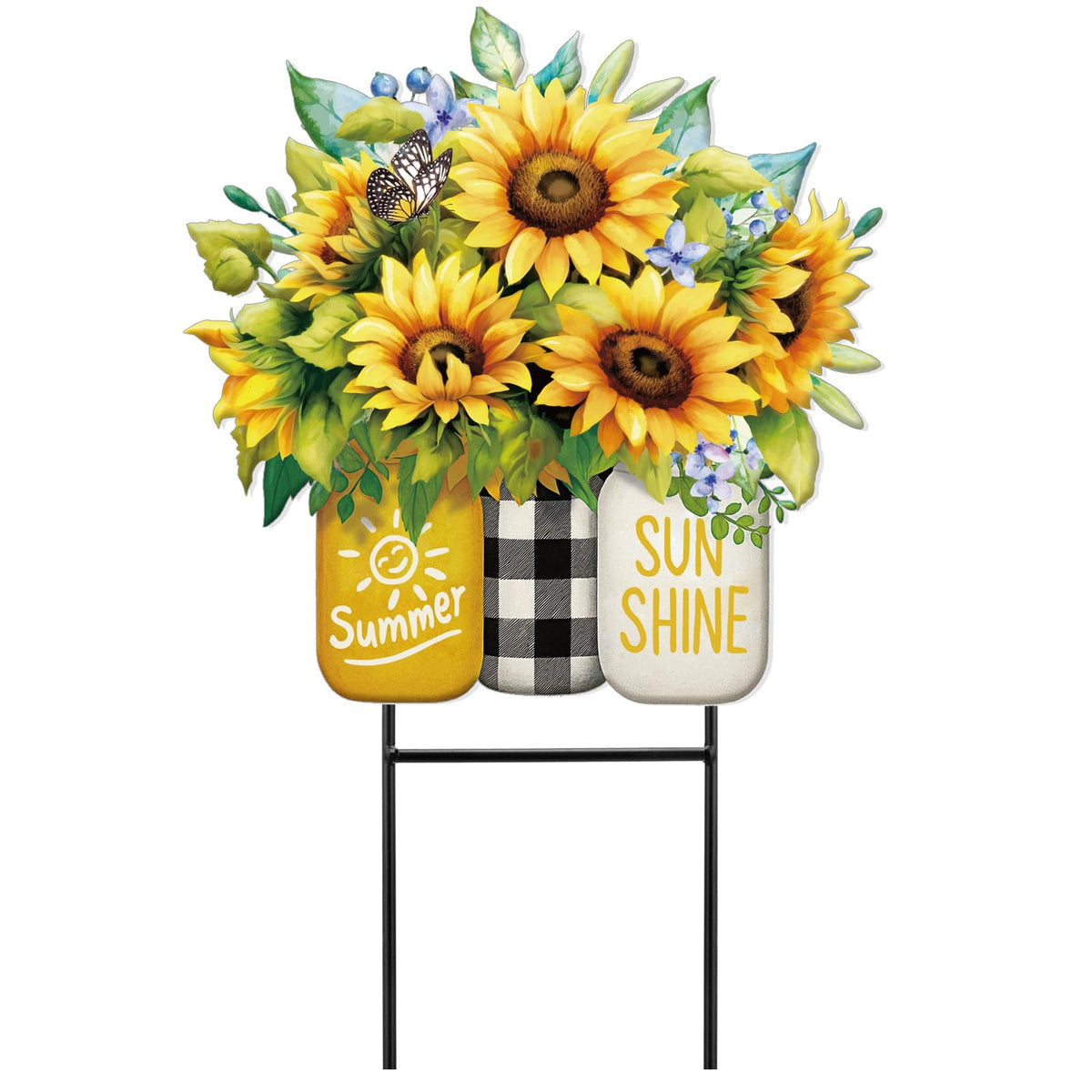 Amyhill summer sunflower yard sign welcomes guests with bright garden charm