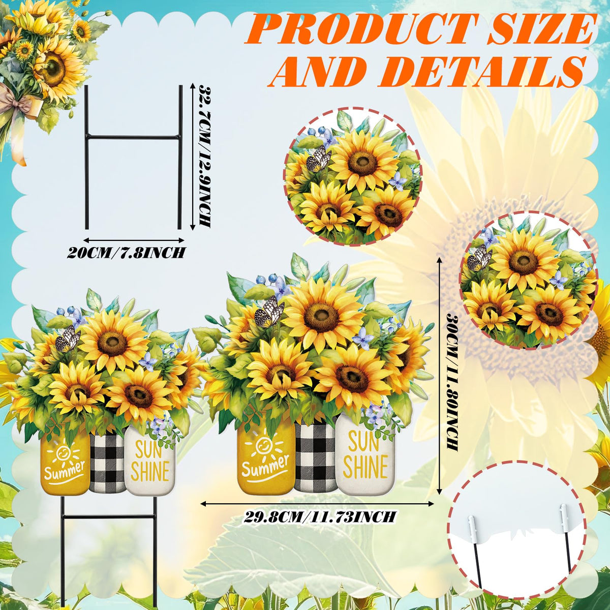 Amyhill welcome sunflower decor adds seasonal cheer to steps and porches