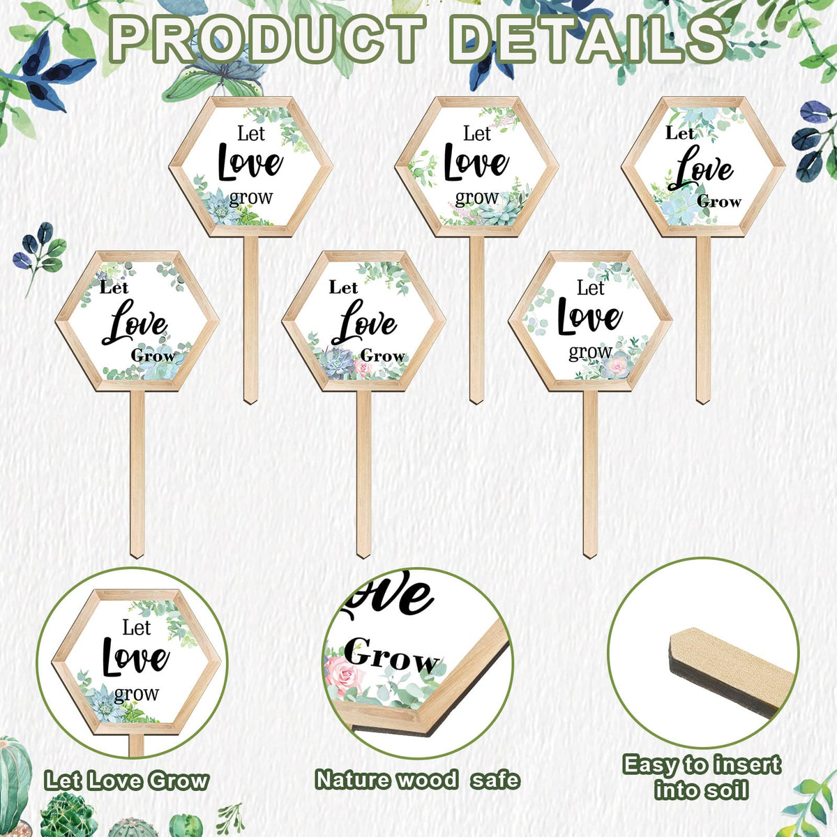 Amyhill 9.9x5.3 cm labels fit small succulents and pots