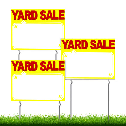 Amyhill yard sale sign front view with high visibility for passersby