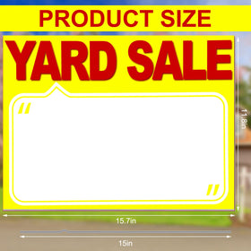 Amyhill yard sale sign side view shows double-sided readability