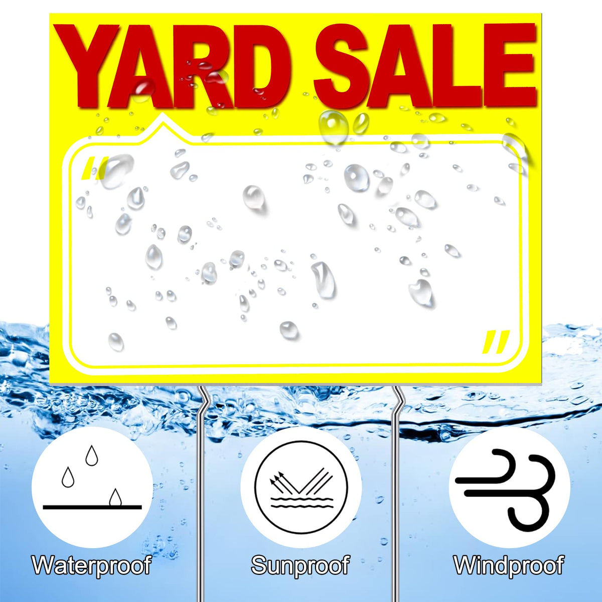 Amyhill yard sale sign stakes insertion demonstrates quick, tool-free setup