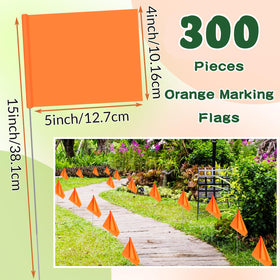 Amylove bright orange lawn flags boost visibility near sprinkler heads