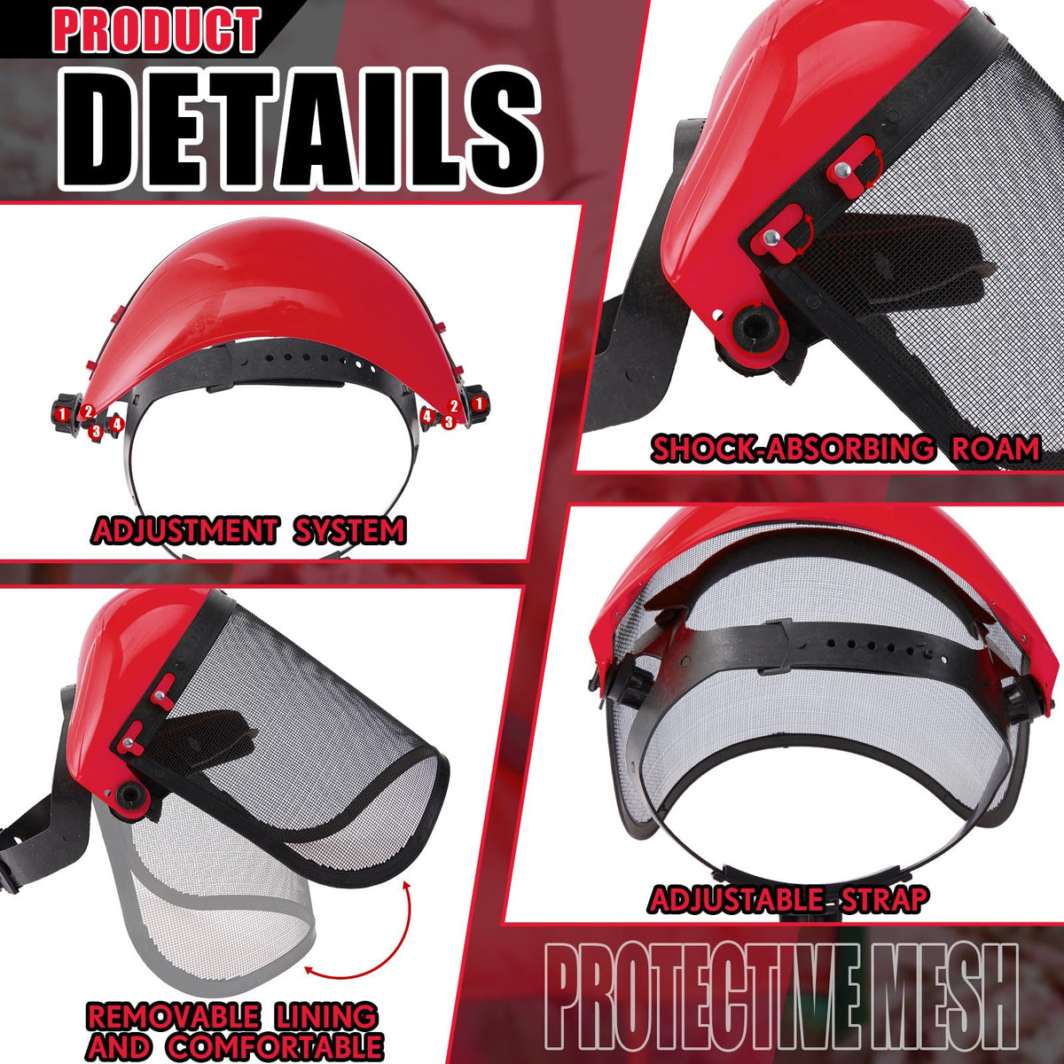Amylove adjustable helmet with sweat-absorb band for chainsaw use.