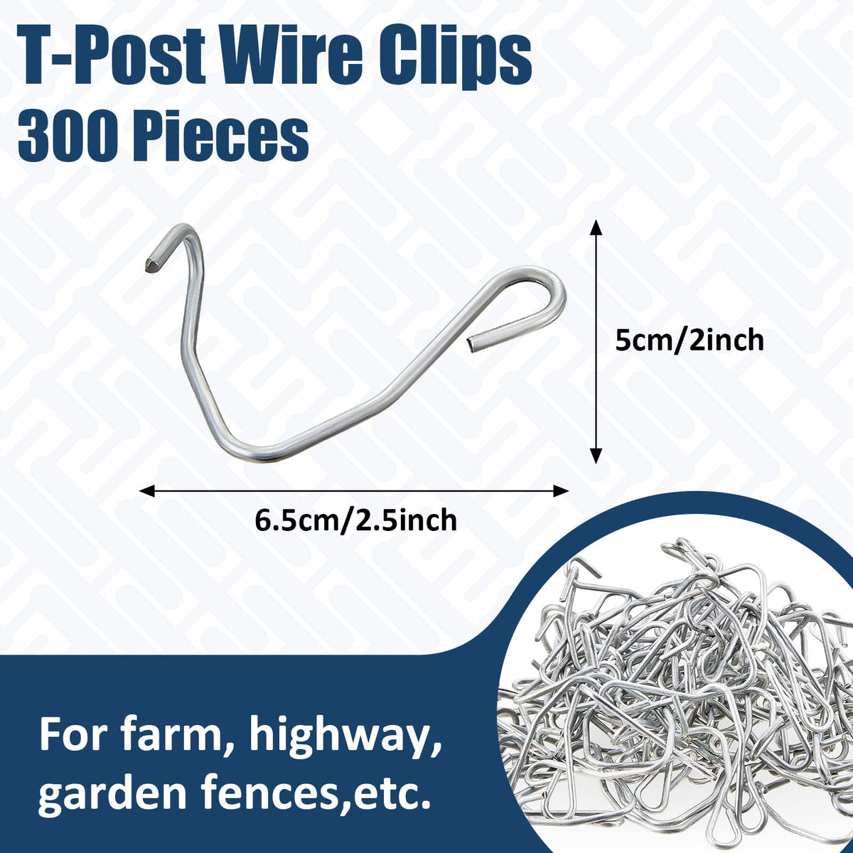 Amylove galvanized steel fence clip close-up ready to secure wires