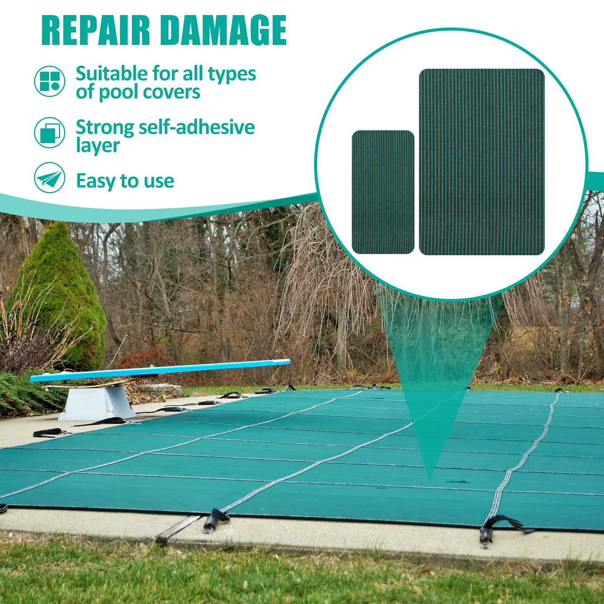 Amylove green patch material detail emphasizes rugged, patch-friendly surface