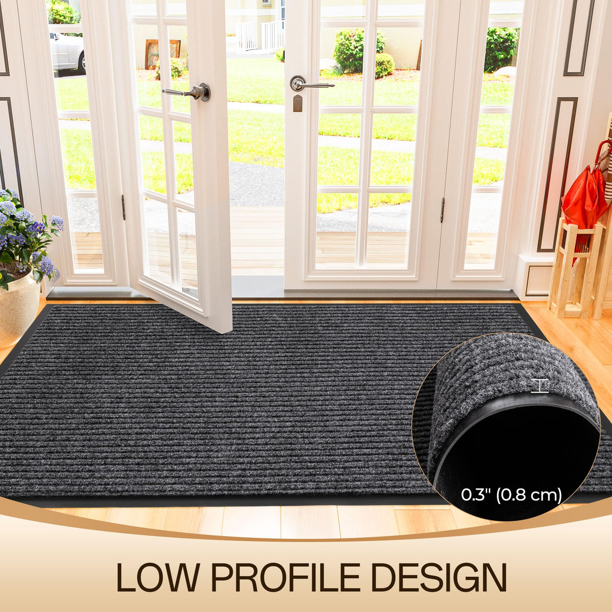 Amyracel extra-large mat suits busy entrances with ample coverage.