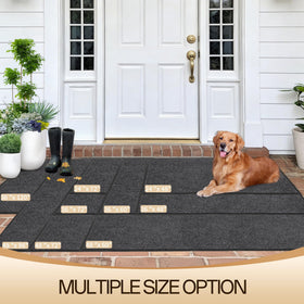 Amyracel front door mat with non-slip backing stays securely in place.