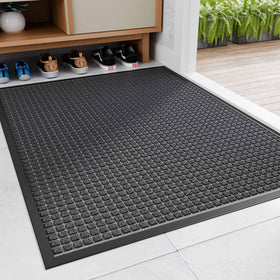 Amyracel indoor mat front view traps dirt and fits low-profile doorways.