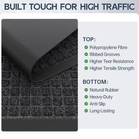 Amyracel low-profile mat at 0.2 inches keeps doors clear.