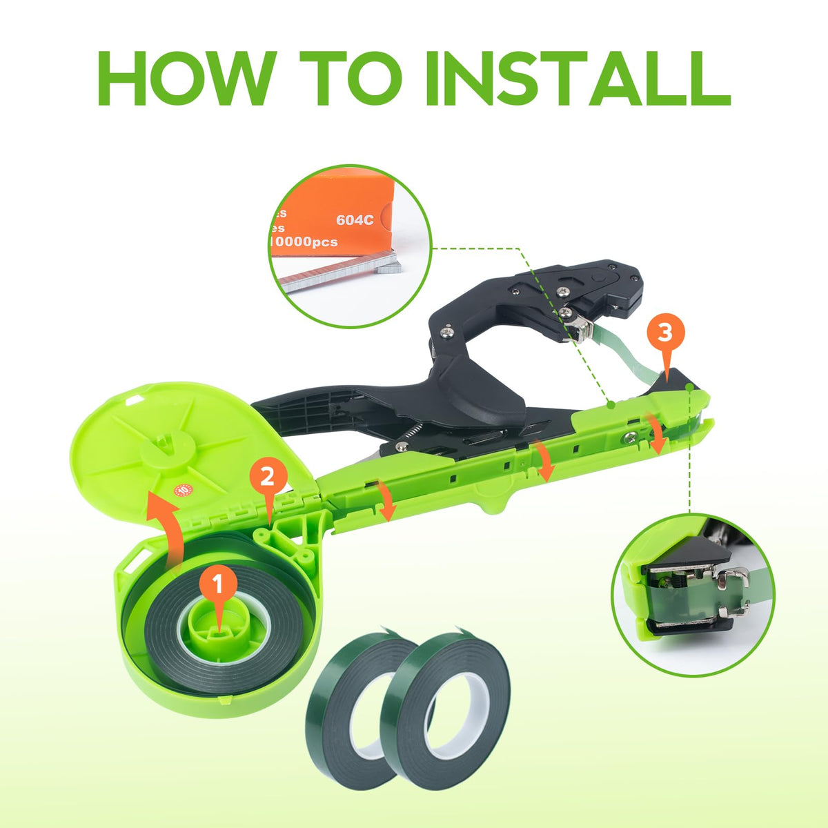 AMZCOM 3-step tying process visual, quick garden tasks with less effort