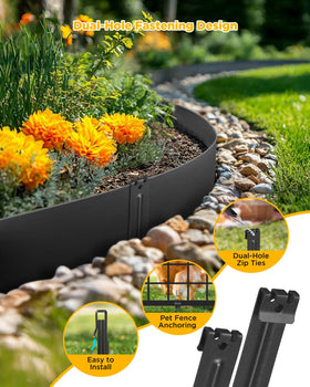AMZCUBE Dual-hole fastening design locks edging firmly in place.