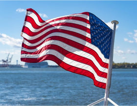 AMZFLAG brass grommets and header detail providing secure, rust-resistant hanging.