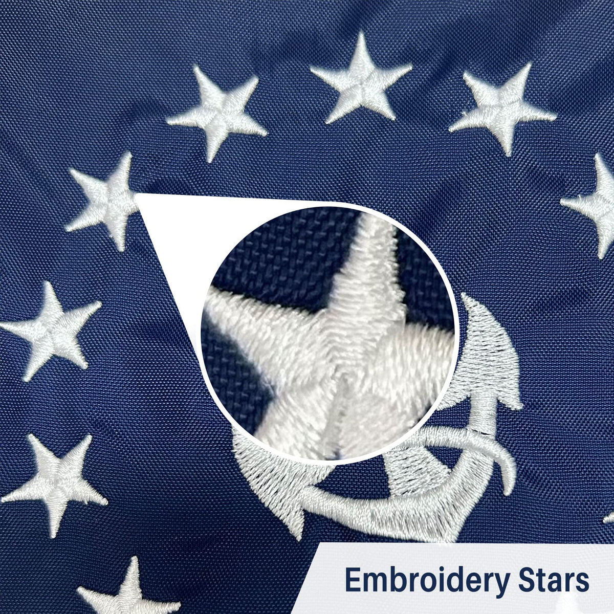 AMZFLAG yacht ensign flag showing brass grommets for secure mounting on boats.