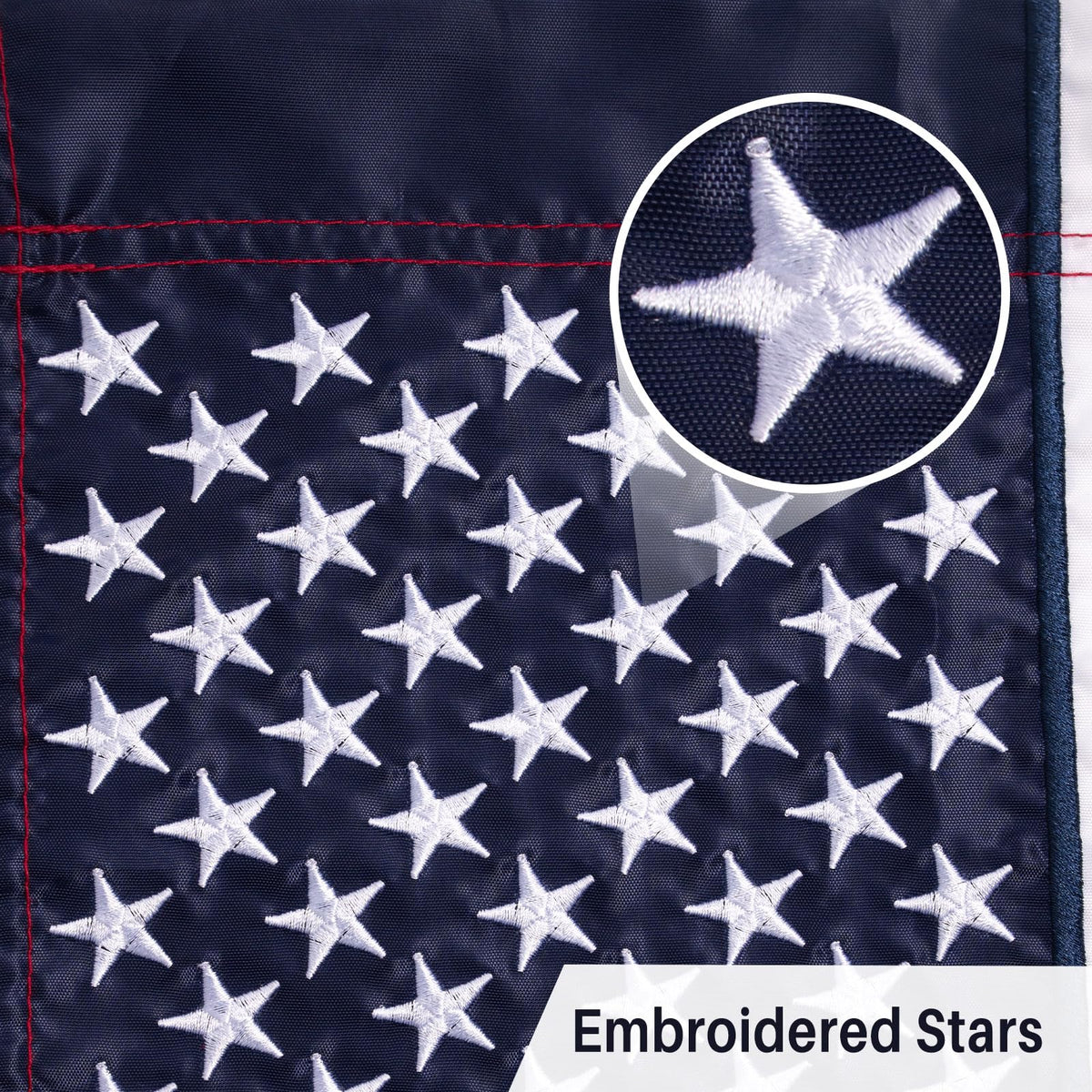 AMZFLAG double-sided US flag with embroidered stars for outdoor use