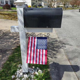 AMZFLAG edge-stitching across the garden flag for durability