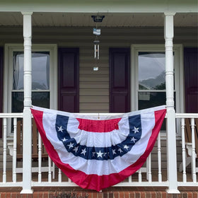 AMZFLAG embroidered patriotic bunting detail showcases premium craftsmanship for festive displays.