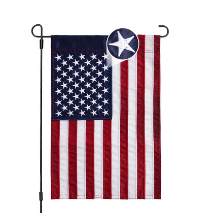 AMZFLAG embroidered American garden flag with stars for yard display