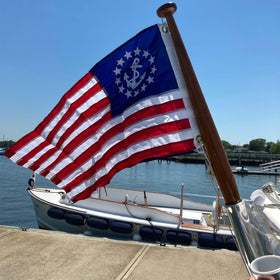 AMZFLAG embroidered yacht ensign flag for durable outdoor use on vessels.