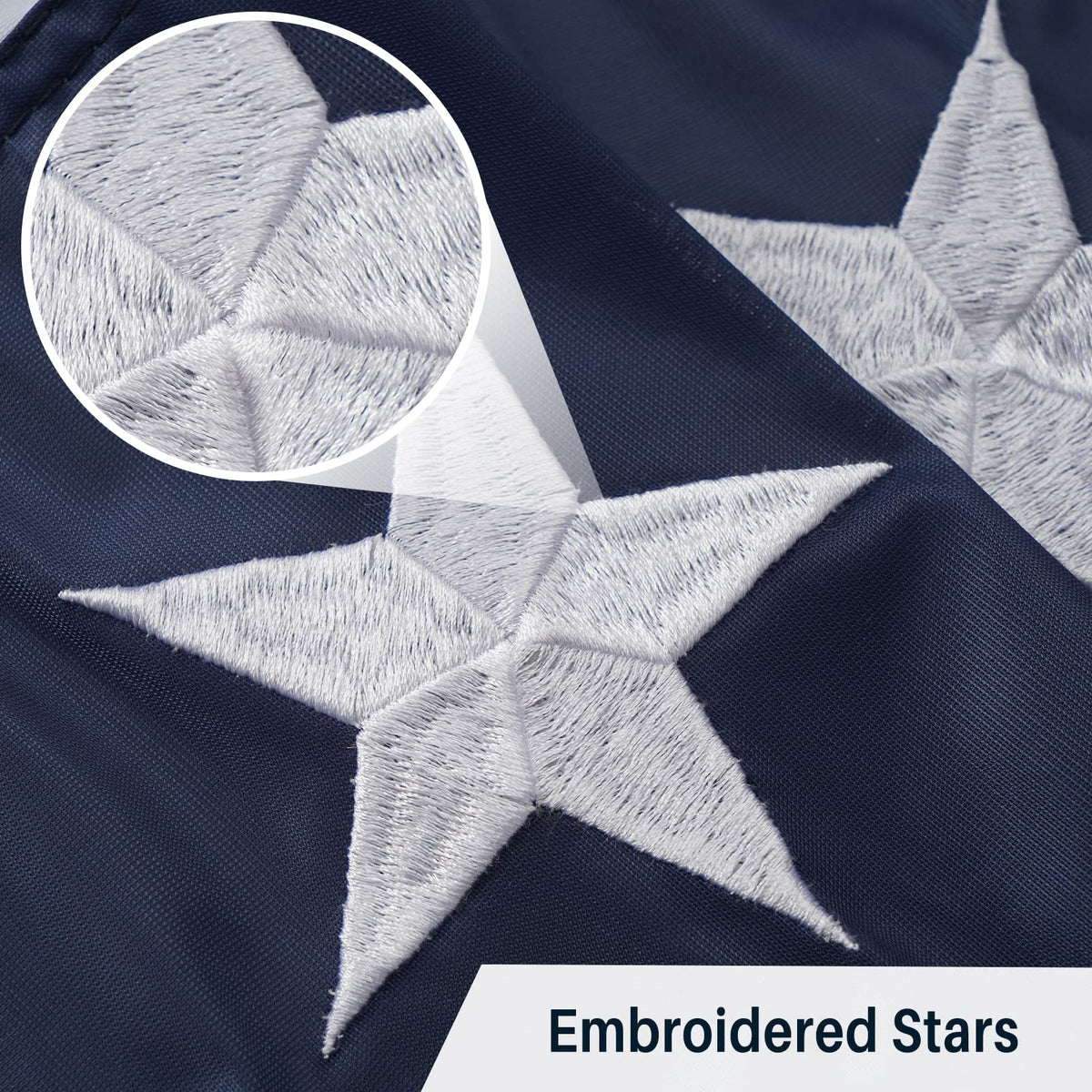 AMZFLAG embroidery-detail flag highlights precise stitches for a durable, premium look.