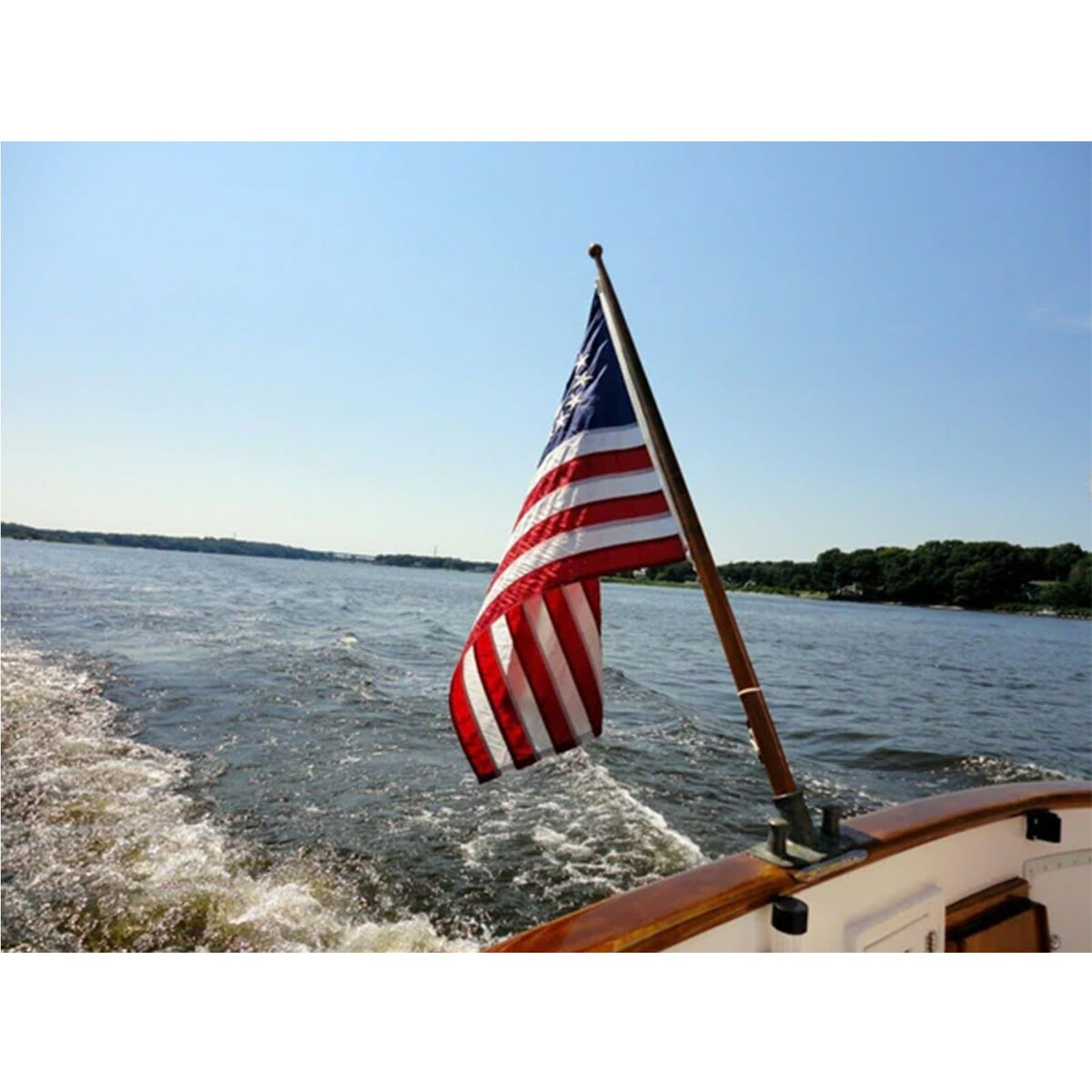 AMZFLAG versatile outdoor flag for yachts and vehicles with reinforced header and grommets.