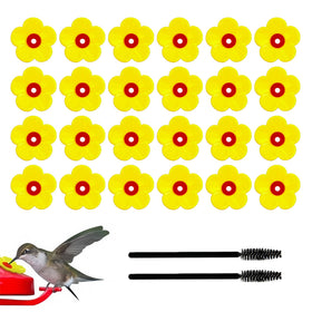 Amzlysdok hummingbird feeder flowers with yellow petals and red center attract hummingbirds to your garden.